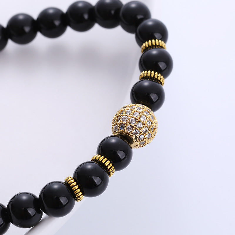 Pulsera de ágata con bolas tejidas a mano al por mayor